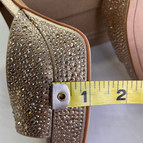 Dolce Vita Pandro Crystal Platform Heels Size 10 Light Gold Open Toe Sandals - Picture 13 of 16